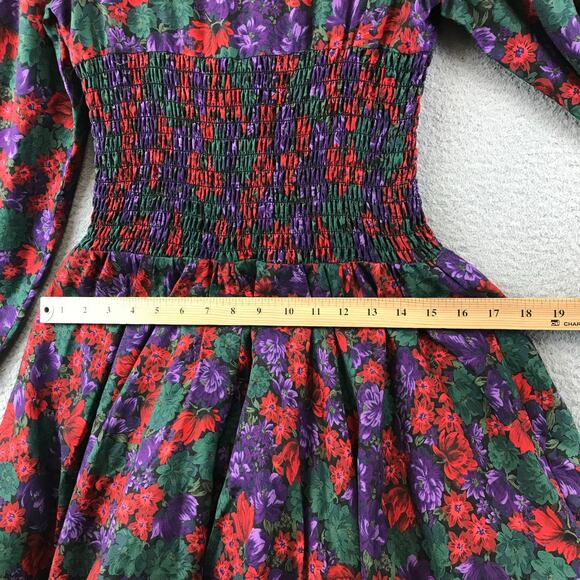Vintage ZOE LTD SAKS FIFTH AVE GIRL'S RED FLORAL DRESS 14 - Picture 9 of 13